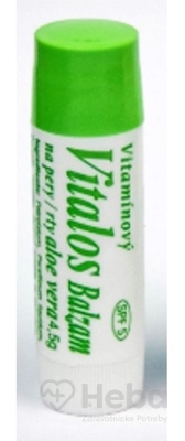 Vitalos Vitamínový balzam na pery aloe vera SPF5  4,5 g tyčinka na pery