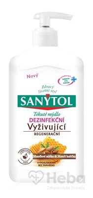SANYTOL Tekuté mydlo Vyživujúce  dezinfekčné, Mandľové mlieko a materská kašička, 1x250 ml
