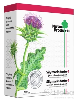 NaturProdukt Silymarin forte 4  tbl pečeň + imunitný systém 1x40 ks