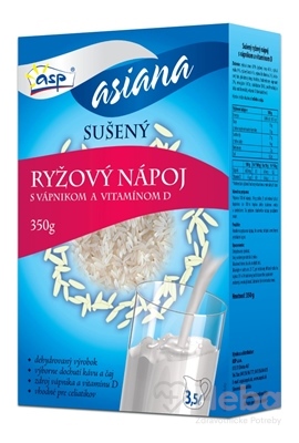 ASP Asiana Ryžový nápoj s Vápnikom a vitamínom D  350 g sušený nápoj v prášku