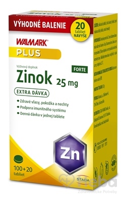 WALMARK Zinok Forte 25 mg  120 tabliet (100+20 zadarmo)