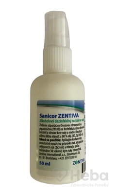 Sanicor Zentiva  alkoholový dezinfekčný roztok na ruky 1x50 ml