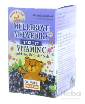 Müllerove medvedíky Vitamín C  45 tabliet čierna ríbezľa