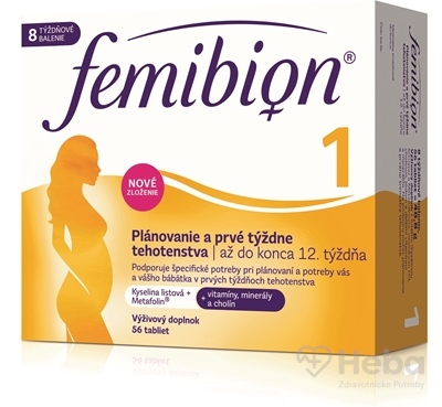 Femibion 1 Plánovanie a prvé týždne tehotenstva  tbl (kys. listova + vitamíny, minerály) 1x56 ks
