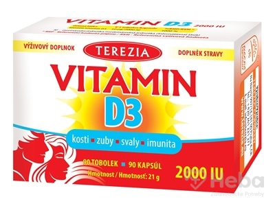 Terezia Vitamín d3 2000 iu  cps 1x90 ks