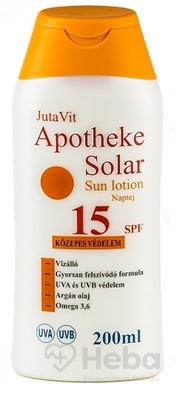 JutaVit Apotheke Solar hydratačné mlieko na opaľovanie SPF15  200 ml opaľovacie mlieko