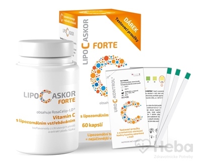 Lipo C Askor Forte, vitamín C s lipozomálnym vstrebávaním  60 kapsúl + 4 testovacie prúžky