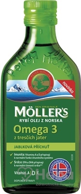 Moller´s Omega 3 Rybí olej z treščej pečene  250 ml olej jablko