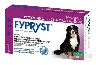 FYPRYST 402 mg PSY NAD 40 KG  roztok na kvapkanie na kožu pre psov (pipeta) 1x4,02 ml