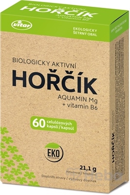 Vitar Horčík Aquamin Mg + vitamín B6  60 kapsúl