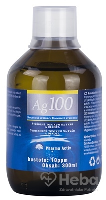 Pharma Activ Koloidné striebro Ag100  hustota 10ppm, 1x300 ml