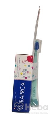 CURAPROX Kids 2+ + Baby  detská zubná pasta, príchuť jahoda 60 ml + detská zubná kefka 1x1 set