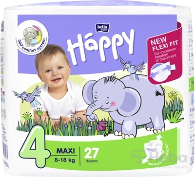 bella HAPPY 4 MAXI  detské plienky (8-18 kg) 1x27 ks