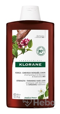 Klorane Shampooing ? la Quinine & Edelweiss bio  šampón s chinínom a bio plesnivcom alpským 1x400ml