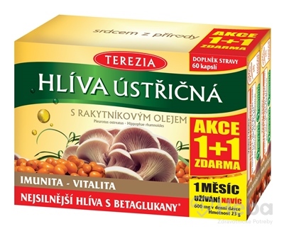 Terezia Hliva Ustricovitá s Rakytníkovým Olejom  AKCIA 1+1, cps 60+60 zadarmo (120 ks)
