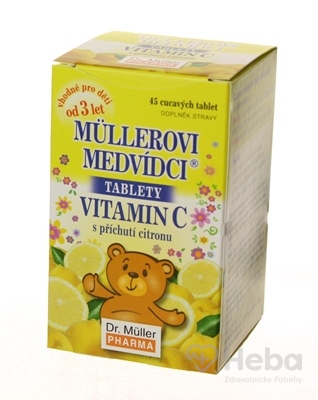 Müllerove medvedíky Vitamín C  45 tabliet citrón