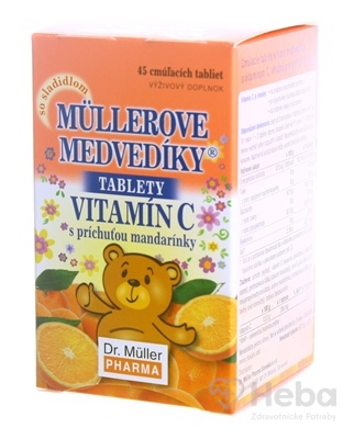 Müllerove medvedíky Vitamín C  45 tabliet mandarínka