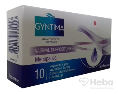 Fytofontana GYNTIMA Menopausa  Vaginálne čapíky (inov.2019) 1x10 ks