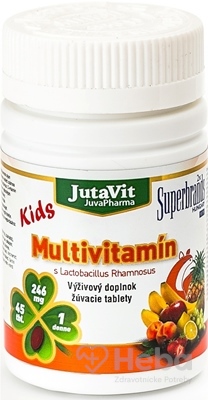 JutaVit Multivitamín s Lactobac. Rhamnosus Kids  žuvacie tablety 1x45 ks