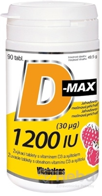 Vitabalans D-max 1200 IU (30 µg)  žuvacie tablety 1x90 ks