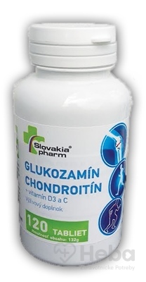 Slovakiapharm Glukozamín Chondroitín + Vitamín D3, C  120 tabliet