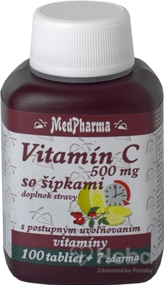 MedPharma Vitamín C 500 mg so šípkami  107 tabliet s postupným uvoľňovaním (100+7 zadarmo)