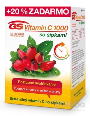 GS Vitamín C 1000 so šípkami  120 tabliet (100+20 zadarmo)