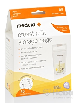 MEDELA Vrecká na skladovanie materského mlieka  (180 ml), 1x50 ks