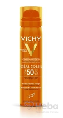 Vichy Idéal Soleil Mist osviežujúci sprej na tvár SPF50  75 ml opaľovací sprej