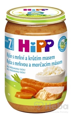 HiPP BIO Ryža s karotkou a morčacím mäsom 220 g