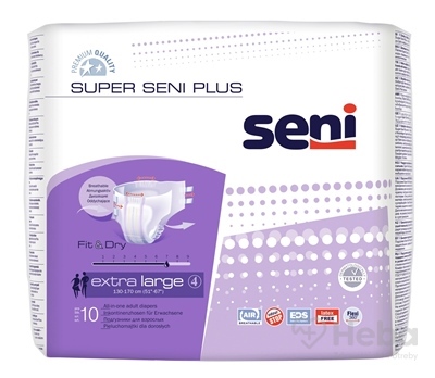 Seni SUPER SENI PLUS extra large 4  plienkové nohavičky (obvod 130-170 cm) 1x10 ks