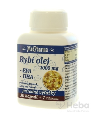 MedPharma RYBI OLEJ 1000 mg - EPA, DHA  cps 30+7 zadarmo (37 ks)