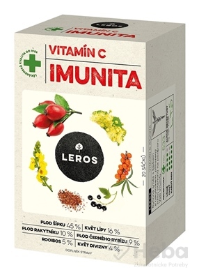 Leros Imunita Vitamín c, Šípka & Rakytník  bylinný čaj, nálevové vrecúška 20x2 g (40 g)