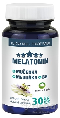 Pharma Activ Melatonín + mučenka + meduňka + B6  30 tabliet