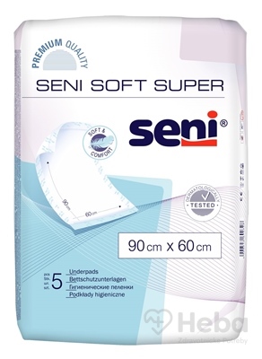 Seni SOFT SUPER NEW  hygienické podložky, 90x60 cm, 1x5 ks
