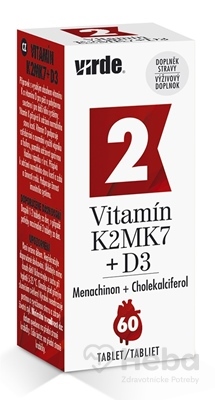 Virde Vitamín k2 mk7 + d3  tbl 1x60 ks