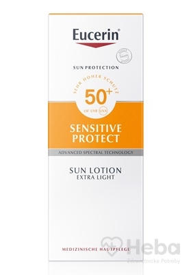 Eucerin Sun Sensitive Protect mlieko na opaľovanie na citlivú a atopickú pokožku SPF50+  150 ml opaľovacie mlieko