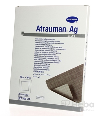 Atrauman ag  kompres impregnovaný, obsahuje striebro (10x10 cm) 1x3 ks