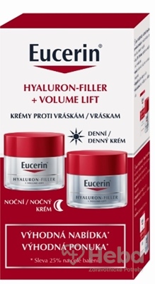 Eucerin HYALURON-FILLER+Volume-Lift krémy  denný pre normálnu pleť 50 ml + nočný 50 ml (výhodná ponuka) 1x1 set
