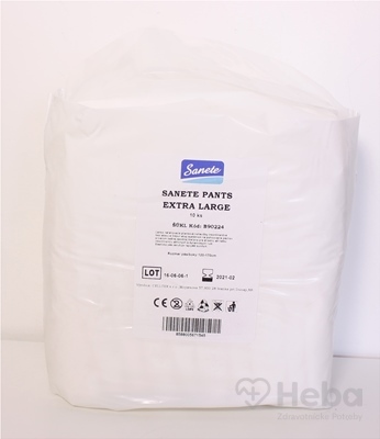 Sanete Pants - Nohavičky plienkové inkontinenčné  Extra Large, savosť 1350 ml, obvod pása 120-170 cm, 1x10 ks