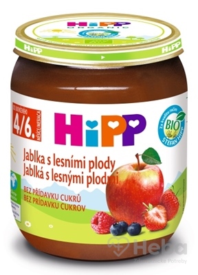 HiPP Príkrm ovocný BIO Jablká s lesnými plodmi  (od ukonč. 4./6. mesiaca) 1x125 g