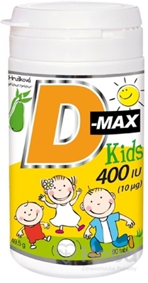 Vitabalans D-max Kids 400 IU (10 µg)  žuvacie tablety 1x90 ks