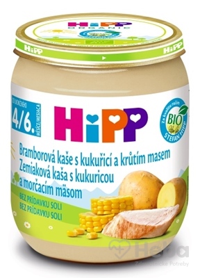HiPP BIO Zemiaky a kukurica s morčacím mäsom 125 g