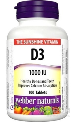 Webber Naturals Vitamín D3 1000 IU  tbl 1x100 ks