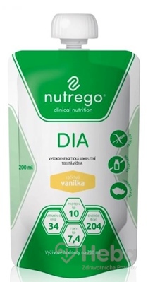 Nutrego DIA s príchuťou vanilka  tekutá výživa 12x200 ml
