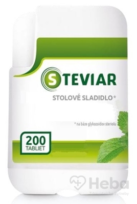 STEVIAR stolové sladidlo  tabletové sladidlo na báze glykozidov steviolu 1x200 ks