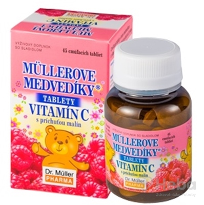 Müllerove medvedíky Vitamín C  45 tabliet malina