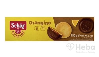 Schär Orangino bezlepkové piškóty polomáčané v čokoláde s pomarančovou náplňou  150 g