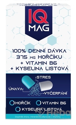 IQ MAG Horčík + B6 + kyselina listová  cps 1x60 ks