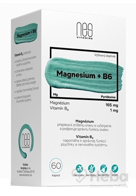 NesVitamins Magnesium 165 mg + B6 1 mg  60 kapsúl